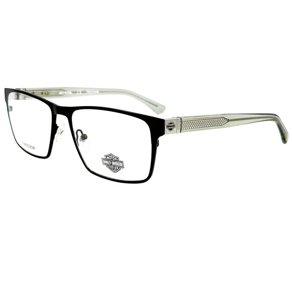 Harley Davidson HD9003 Men's Metal Eyeglass Frame 001 Shiny Black 56-17 - Picture 1 of 5